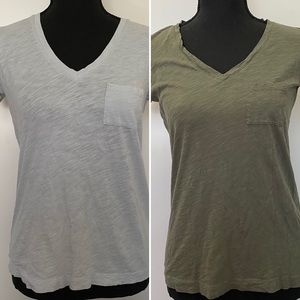 Madewell Whisper V Neck Cotton Tee Bundle
